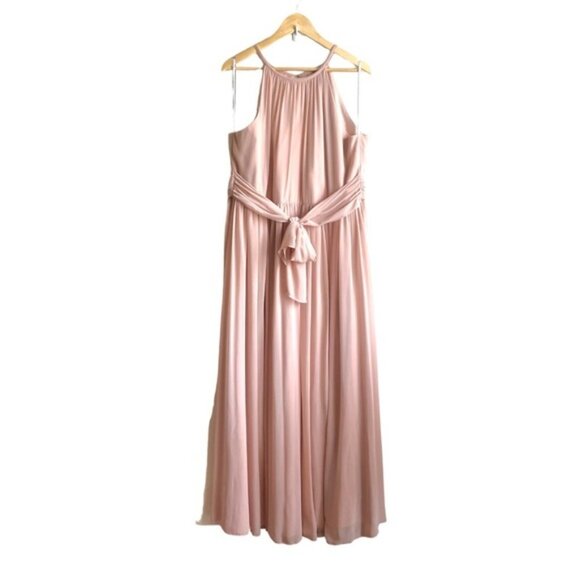 Monique Lhuillier Daniela Gown Size 22 Blush Pink Bridesmaid - Picture 2 of 14